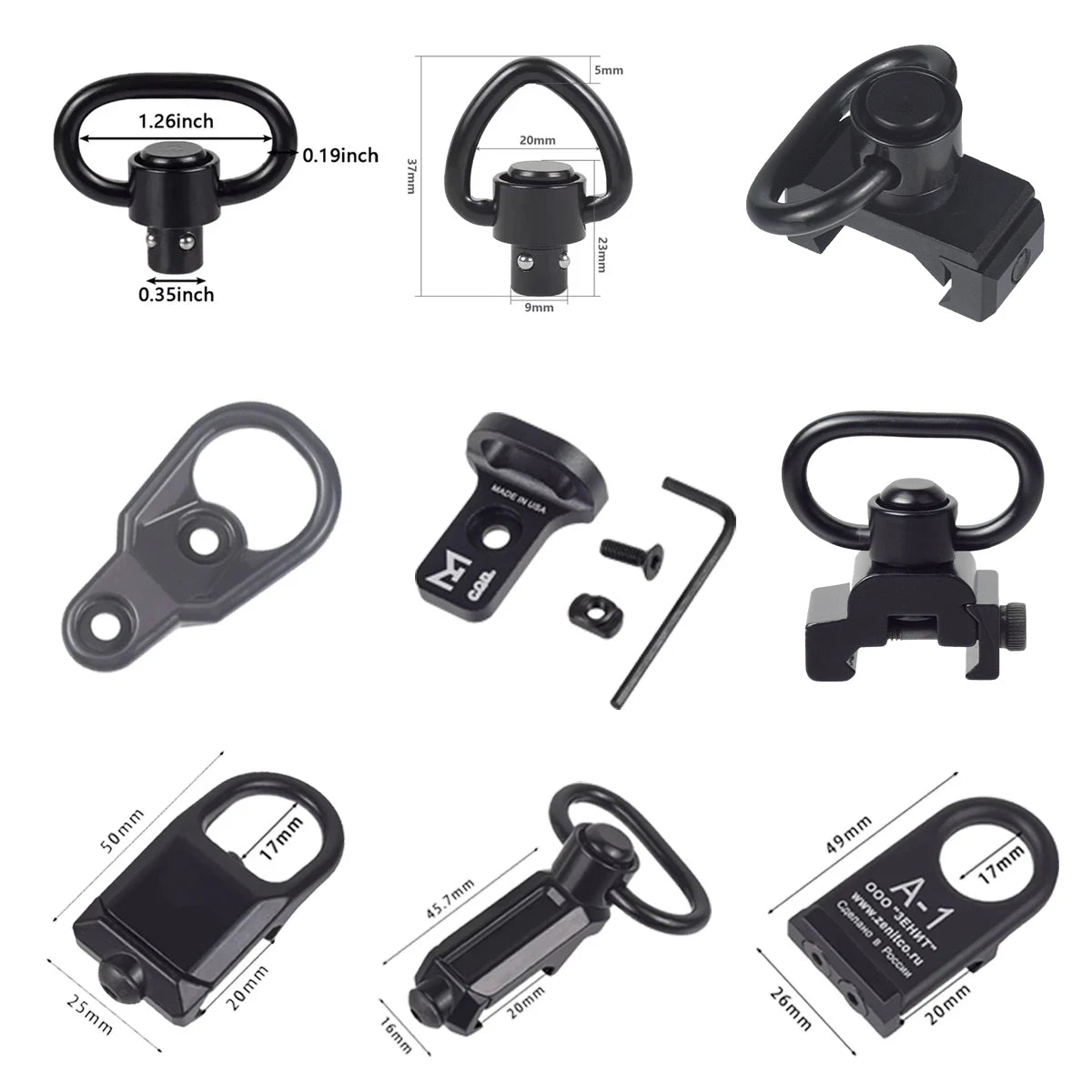 Tactical GBB RSA Sling Swivel QD Adapter Mlok KeyMod 20mm Pictinny Rail Airsoft Rifle AR15 Sling Mount Hunting Gun Accessories