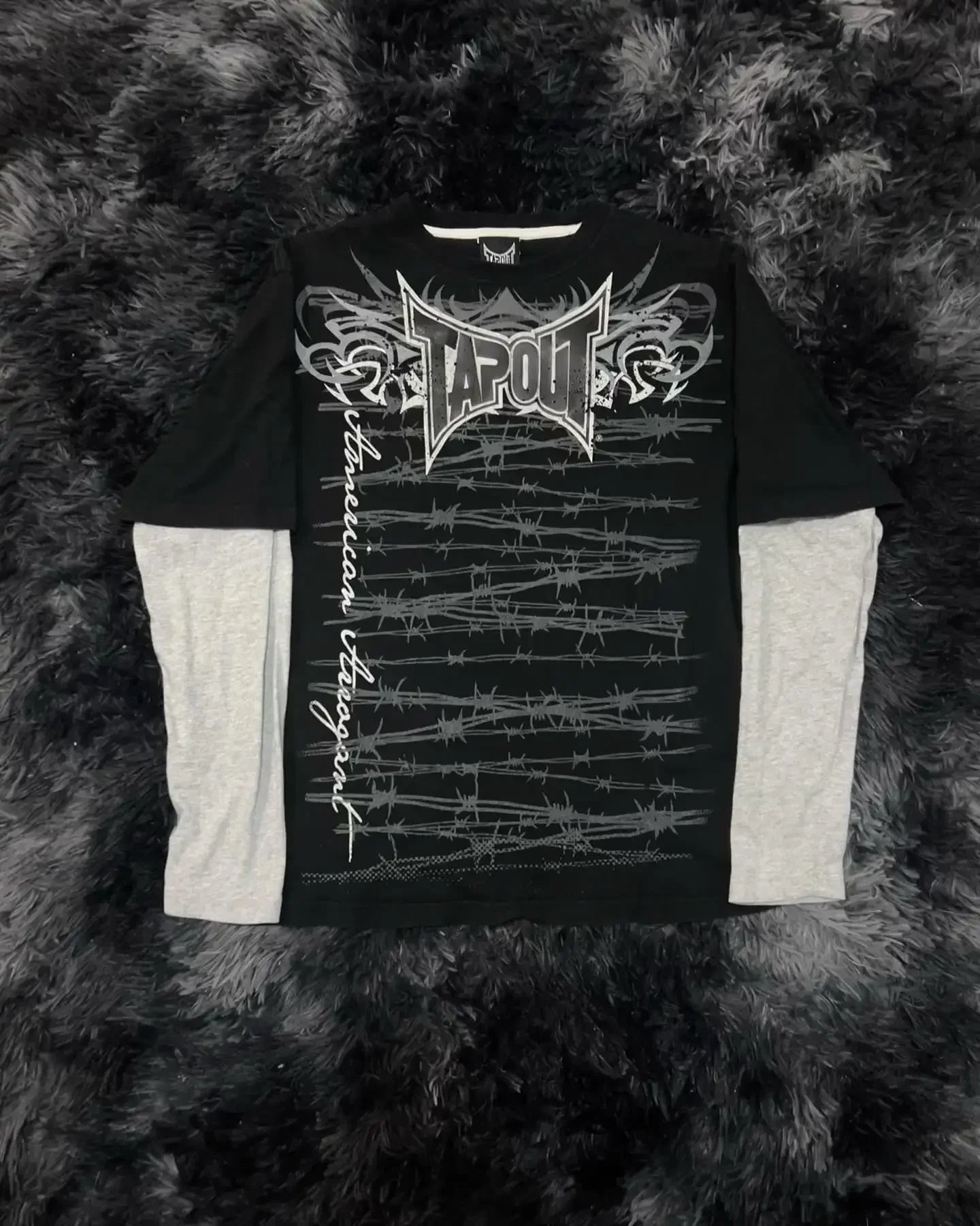 Europe And America New Oversize Long Sleeve Gothic Street Letter Printed T-shirt Men Retro Harajuku Hip Hop Loose Cotton Tops