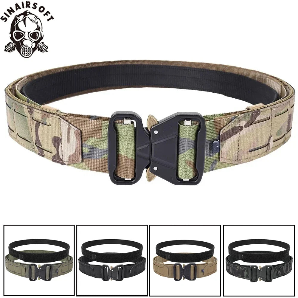 Tactical Quick Release Metal Buckle Belt for Men Laser MOLLE Multi-camo Belts Hunting Clothing Accessories 2 Inch Airsoft Gear