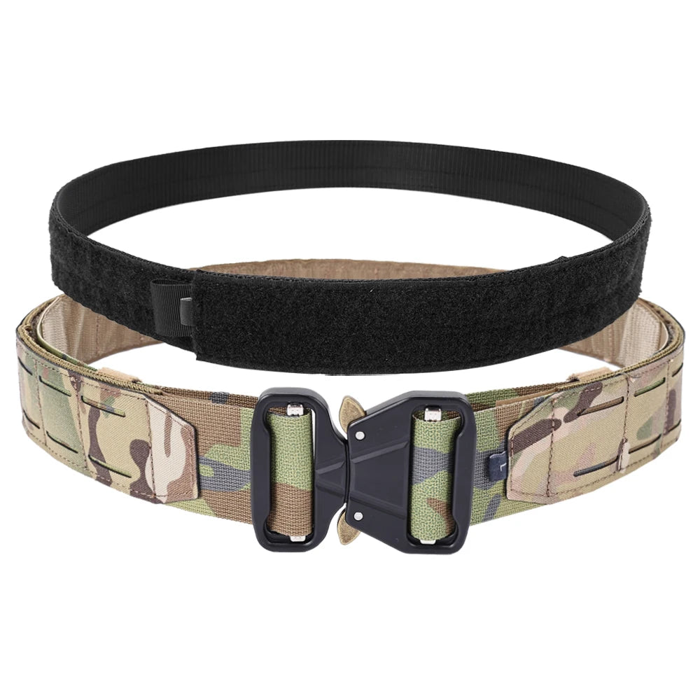 Tactical Quick Release Metal Buckle Belt for Men Laser MOLLE Multi-camo Belts Hunting Clothing Accessories 2 Inch Airsoft Gear