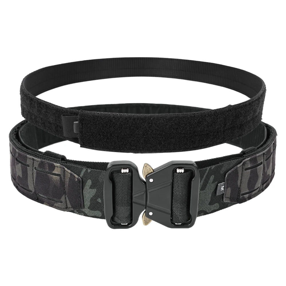 Tactical Quick Release Metal Buckle Belt for Men Laser MOLLE Multi-camo Belts Hunting Clothing Accessories 2 Inch Airsoft Gear