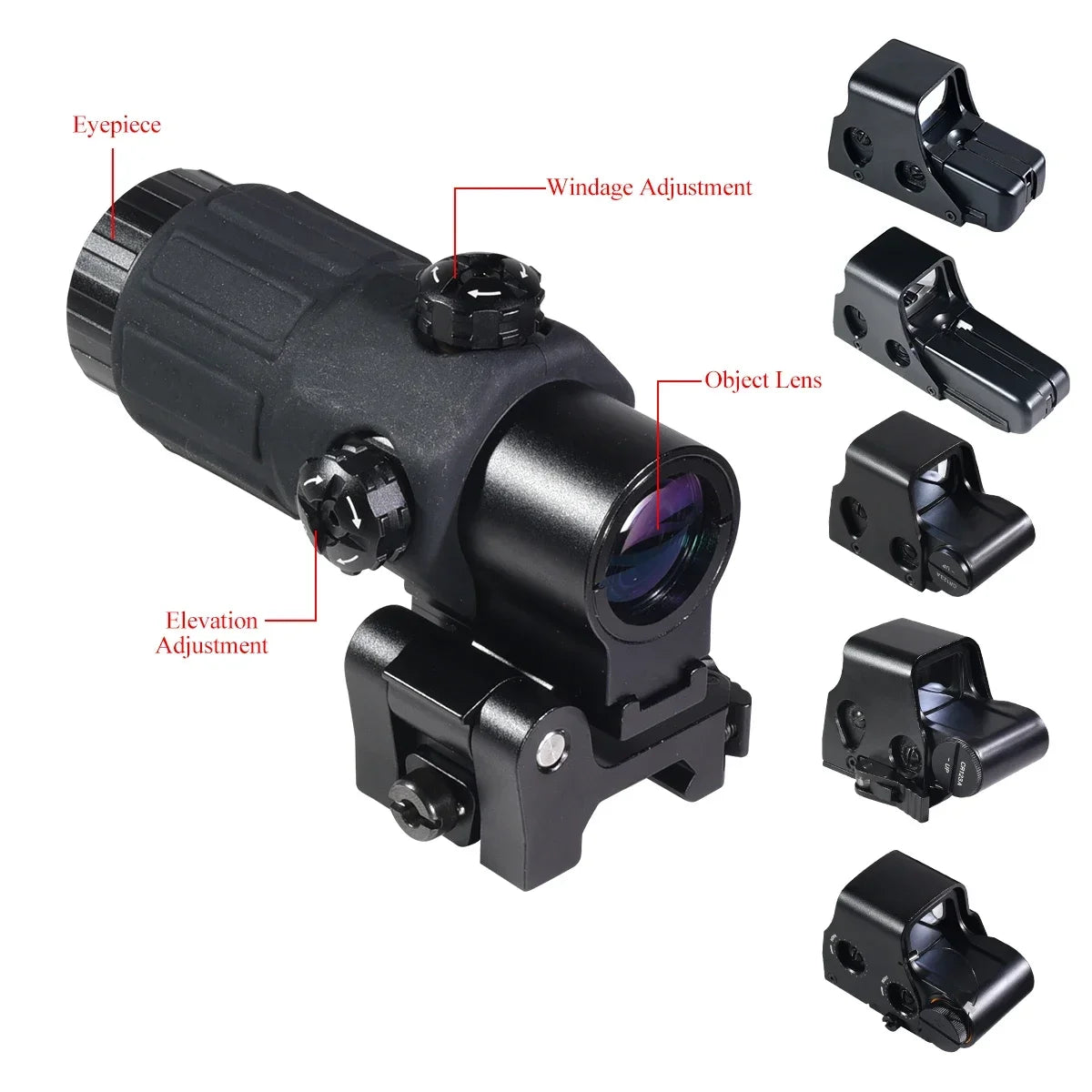 E*t*ch 558 551 G33 Red Dot Sight 3X Magnifier Holographic Flip Airsoft Optics Reflex Sights Scope Collimator Hunting Accessories