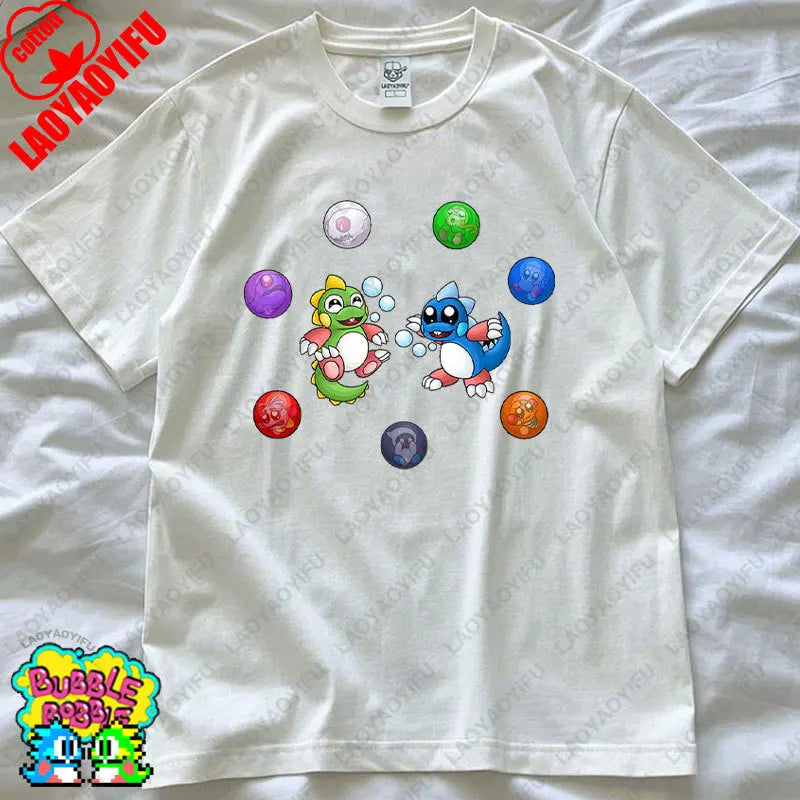 Bubble Bobble Game Graphic T Shirts Gaming Meme Gamer Funny Retro Cult Movie Music Tops Cool Gift Men Woman Cotton Tees T-Shirt