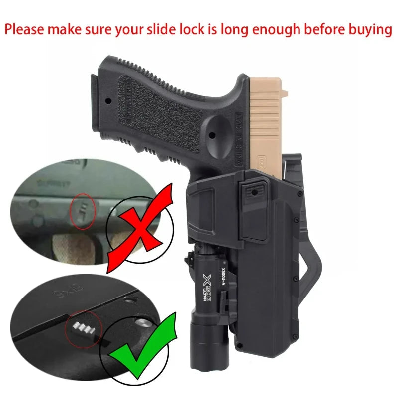 Tactical Classics G*ock 17 18 19 Pistol Holsters for X300 X400 W*apon Flashlight Airsoft Colt M1911 P320 Waist Gun Holster