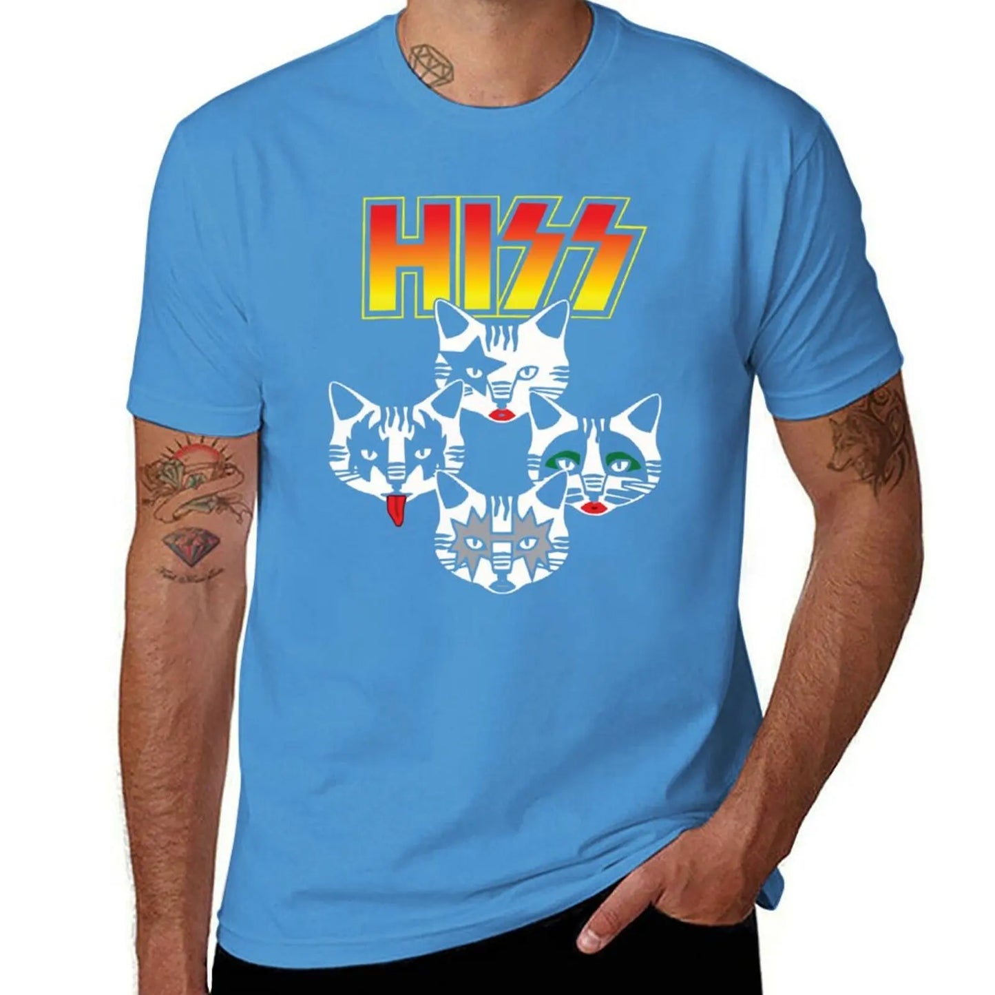 Hiss Cats Band Hiss Funny Cat Kittens Matching Gift Lover Band T-Shirt valentines clothes new edition mens funny t shirts