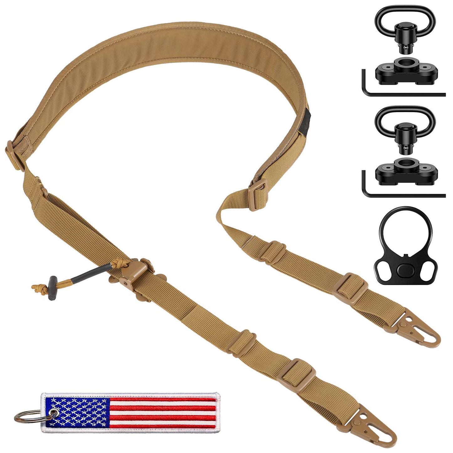 Votagoo Tactical 2 Point Sling, Quick Adjust Gun Sling with HK Hook-5