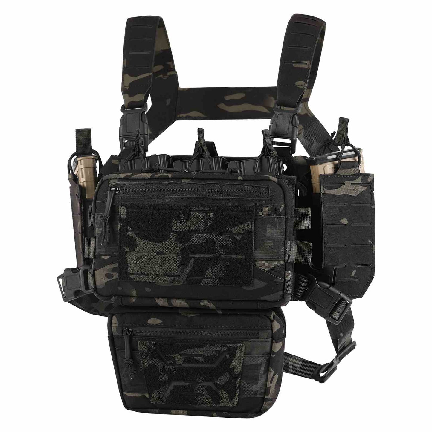 Votagoo Tactical Chest Rig,Molle Modular Micro Fight Chest Rigs Adjustable&Detachable with 5.56/7.62 Magazine Pouch-6