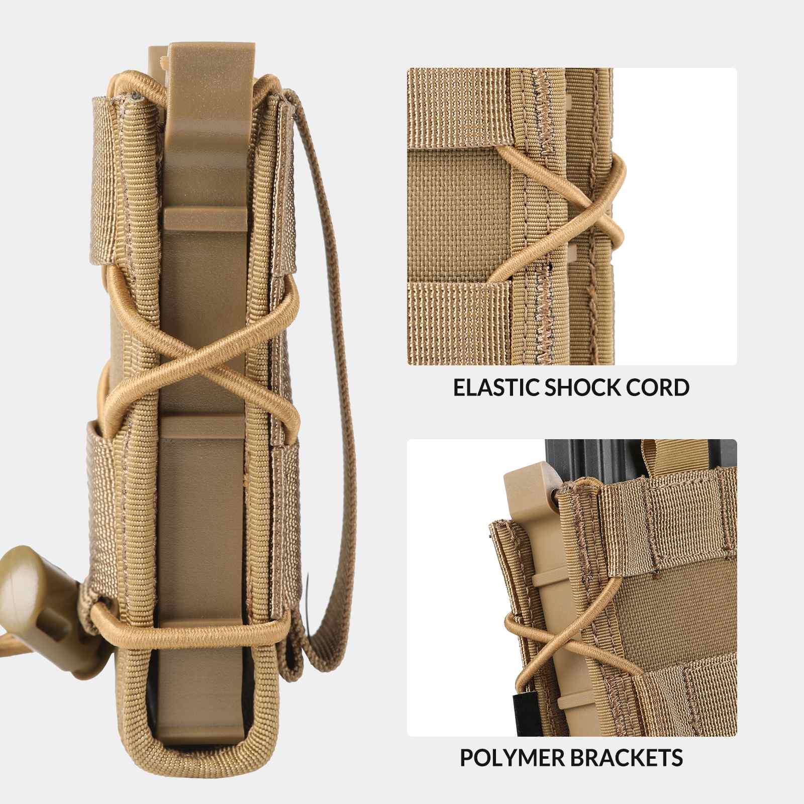 Votagoo Molle Mag Pouch 9mm/.40 Caliber Single/Dual Stack Adjustable Mag Pouch-3
