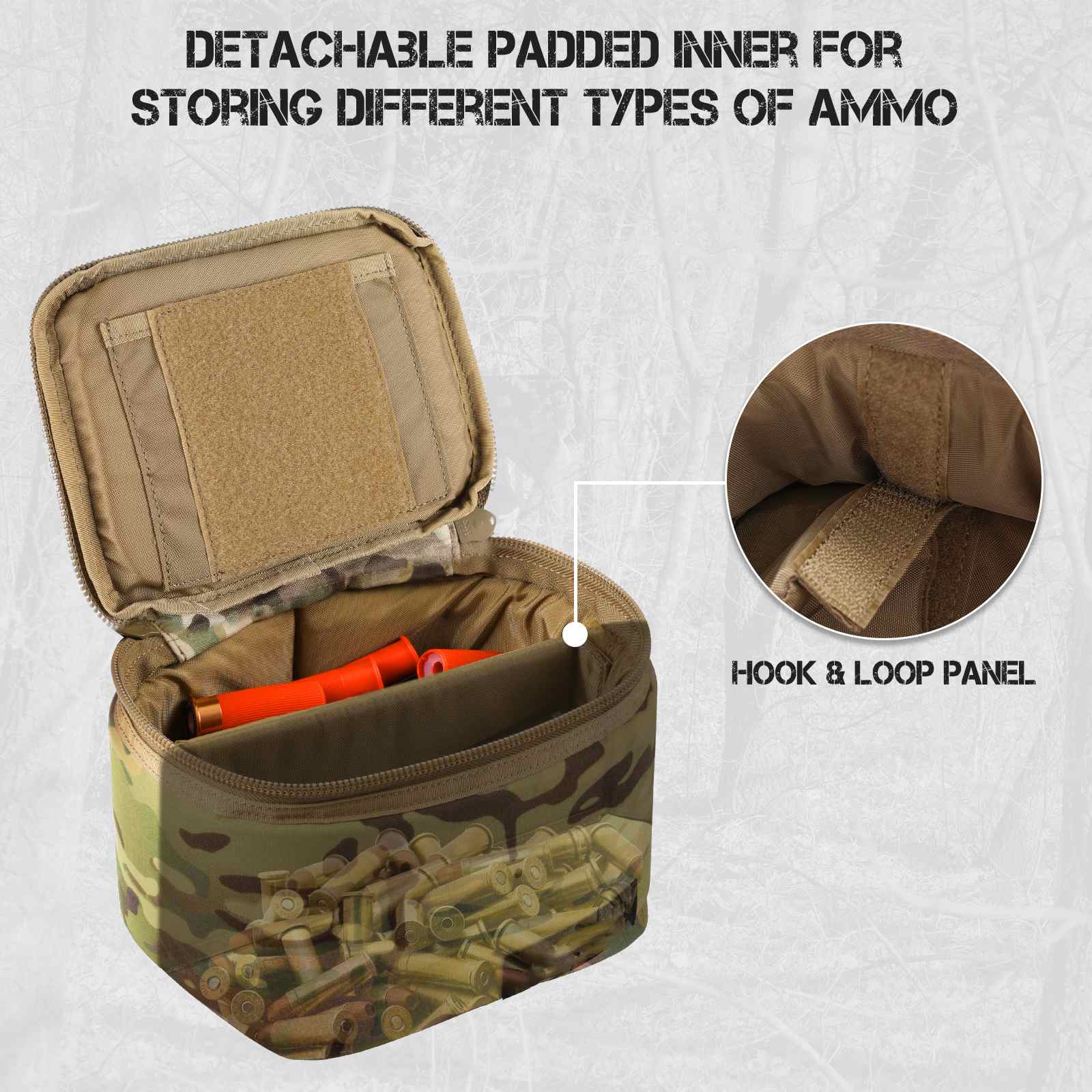 Tactical Ammo Bag, Ammos Transportation Bag for Pistol Rifle and Shotgun Range-4