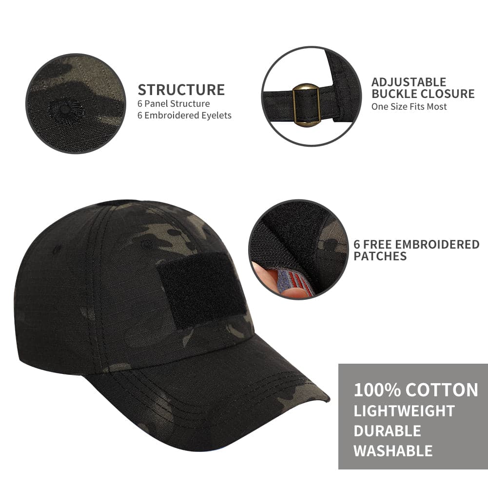 Hunting Tactical Operator Cap with 6 US Flag Patches-2