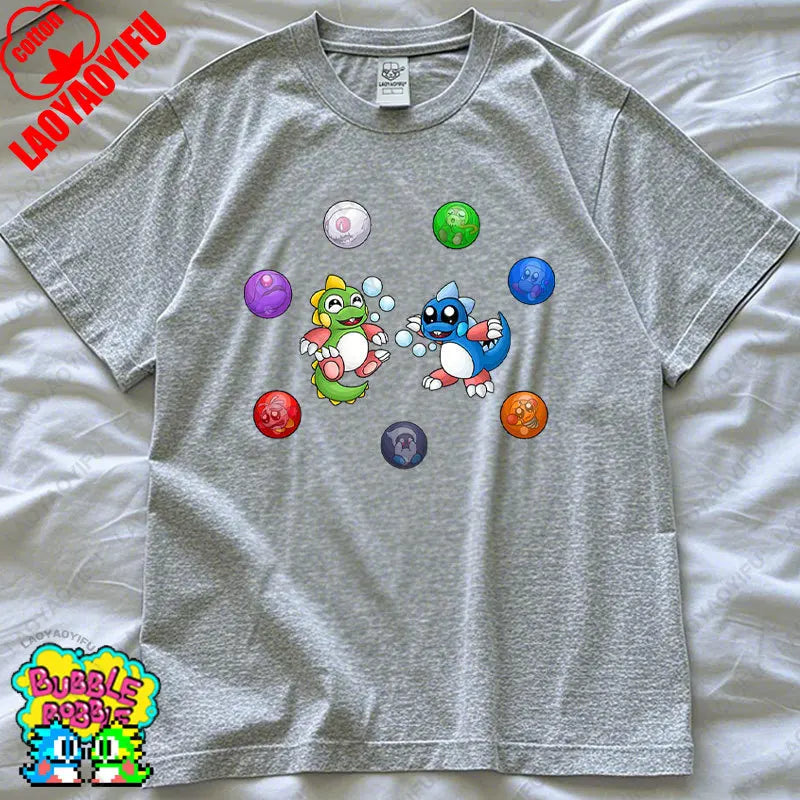 Bubble Bobble Game Graphic T Shirts Gaming Meme Gamer Funny Retro Cult Movie Music Tops Cool Gift Men Woman Cotton Tees T-Shirt