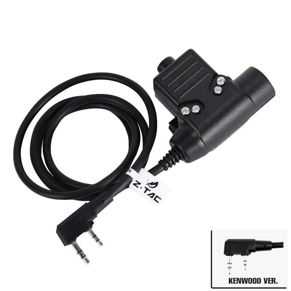 Tactical Shooting Communication Headset U94 PTT Headset Cable Plug Kenwood Baofeng Accessories Hunting Airsoft CS Headphone