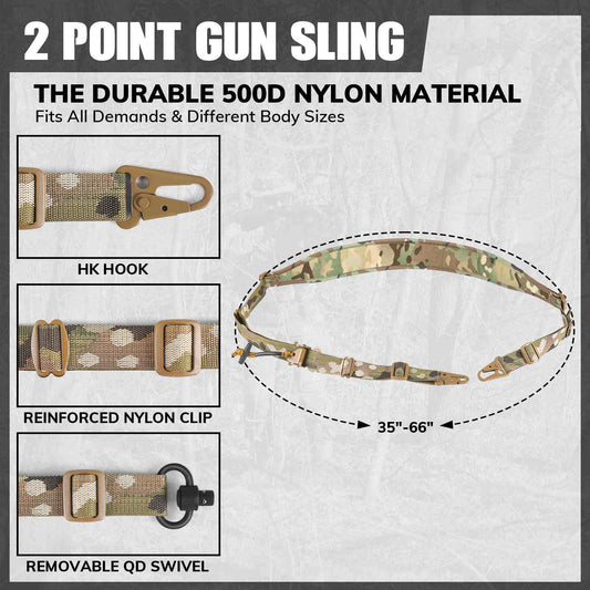 Votagoo Tactical 2 Point Sling, Quick Adjust Gun Sling with HK Hook-1