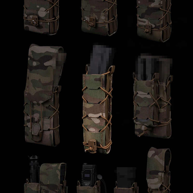 Tiger Magazine Pouch Full Size Quick Release 5.56/7.62MM M4 AK AR15 Single Mag Bag for Hunting Vest Airsoft Molle Waist Belt
