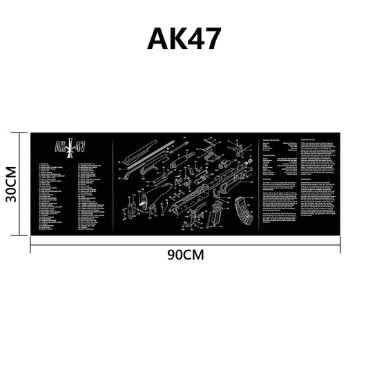Gun Cleaning Rubber Mat Mouse Pad Parts Diagram For AR15 AK47 Remington 870 K98K MP5 G17 CZ-75 1911 Bere 92 PX4 Walther PPQ
