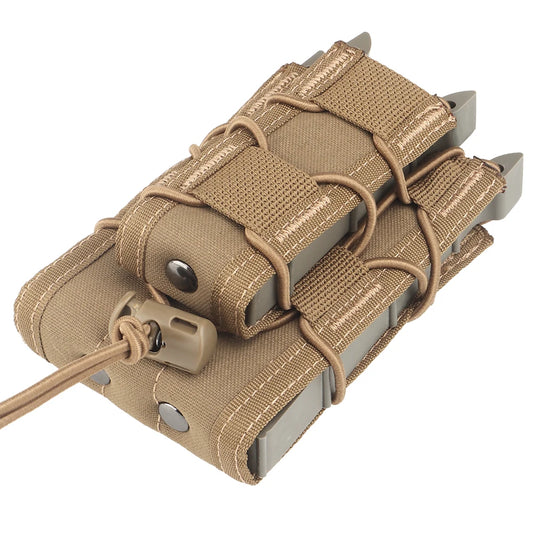 Tacctical Molle Double Magazine Pouch 9mm/7.62/5.56mm Pistol Rifle Mag Pouch M4 AR15 AK Glock 17 Universal Fast Attach Carrier