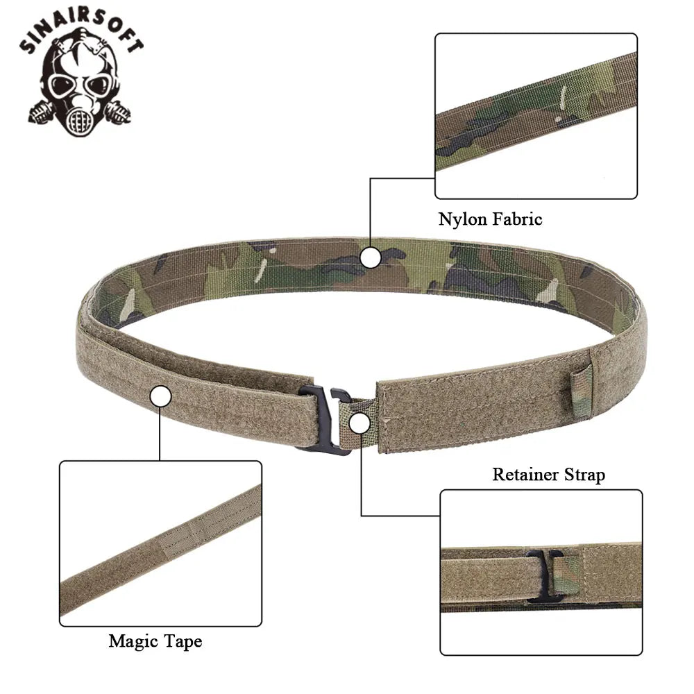 Tactical FC MOLLE Bison Belt D-Ring Buckle Hook Loop Lightweight Low Profile Training Waistband Airsoft Gear Hunting Accessories