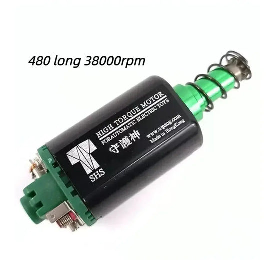38000rpm Green SHS AEG Motor High Torqub Motor 11.1V Twist Speed Motor long Axle Airsoft M16/M4/MP5/G3/P90 AEG Motor 480 Motor