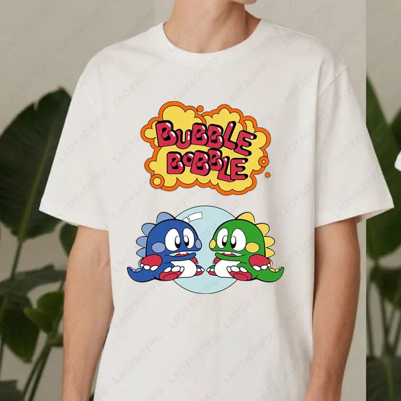Bubble Bobble Game Graphic T Shirts Gaming Meme Gamer Funny Retro Cult Movie Music Tops Cool Gift Men Woman Cotton Tees T-Shirt