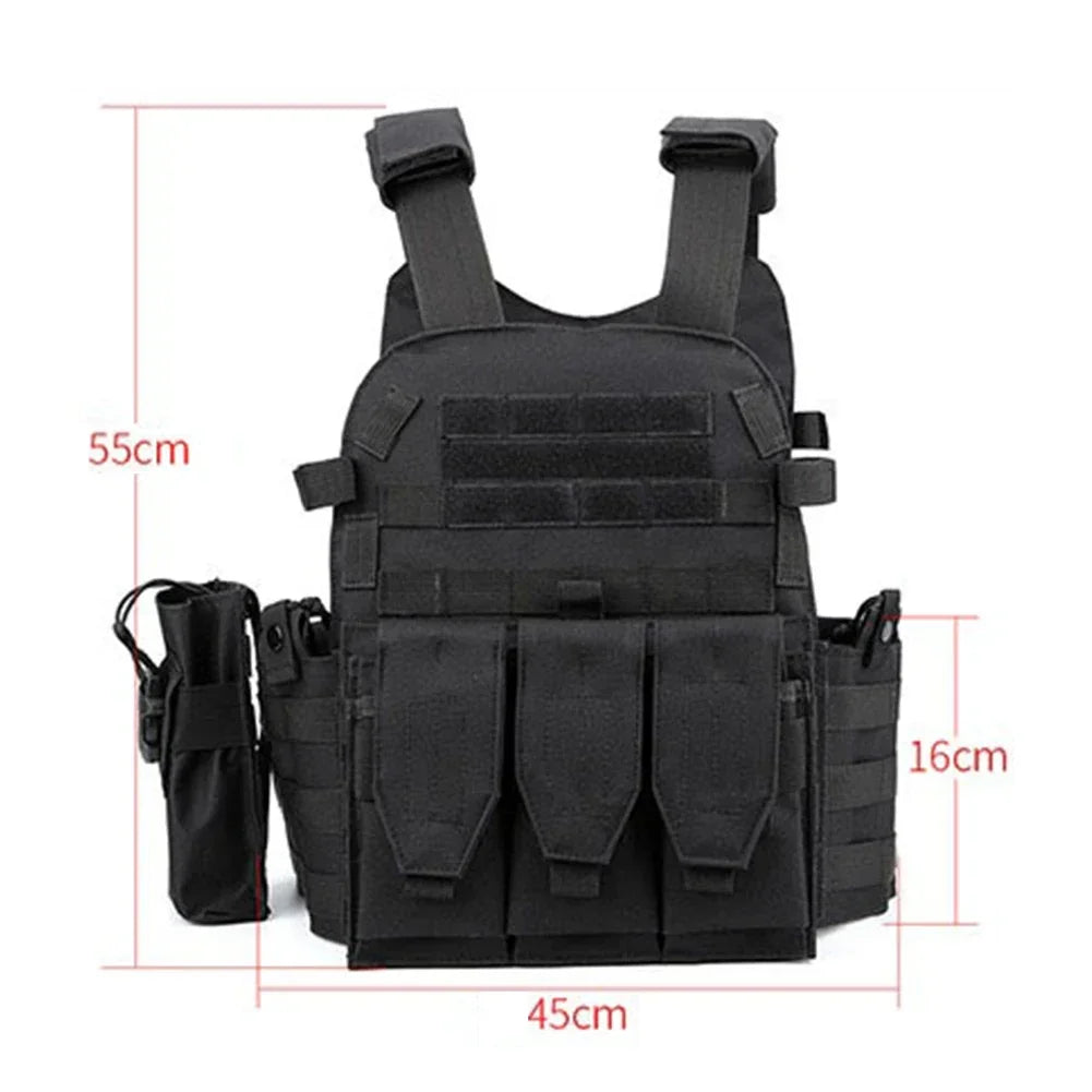 6094 Military Tactical Vest Body Armor Combat Army CS Gear Hunting Plate Carrier Airsoft Accessories Wargame Pouch Molle Vest
