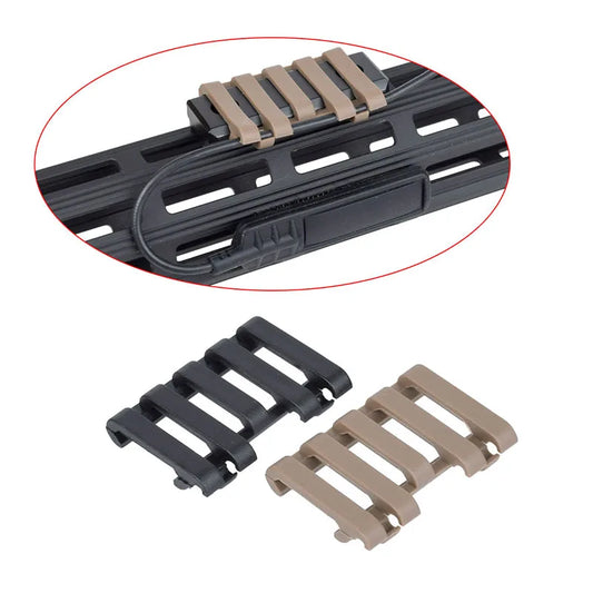 Tactical Picatinny 5 Slot Rattail Line Strip 20mm Rail Cover PEQ 15 DBAL M300 M600 Airsoft rifle Accessories Switch Wire Holder