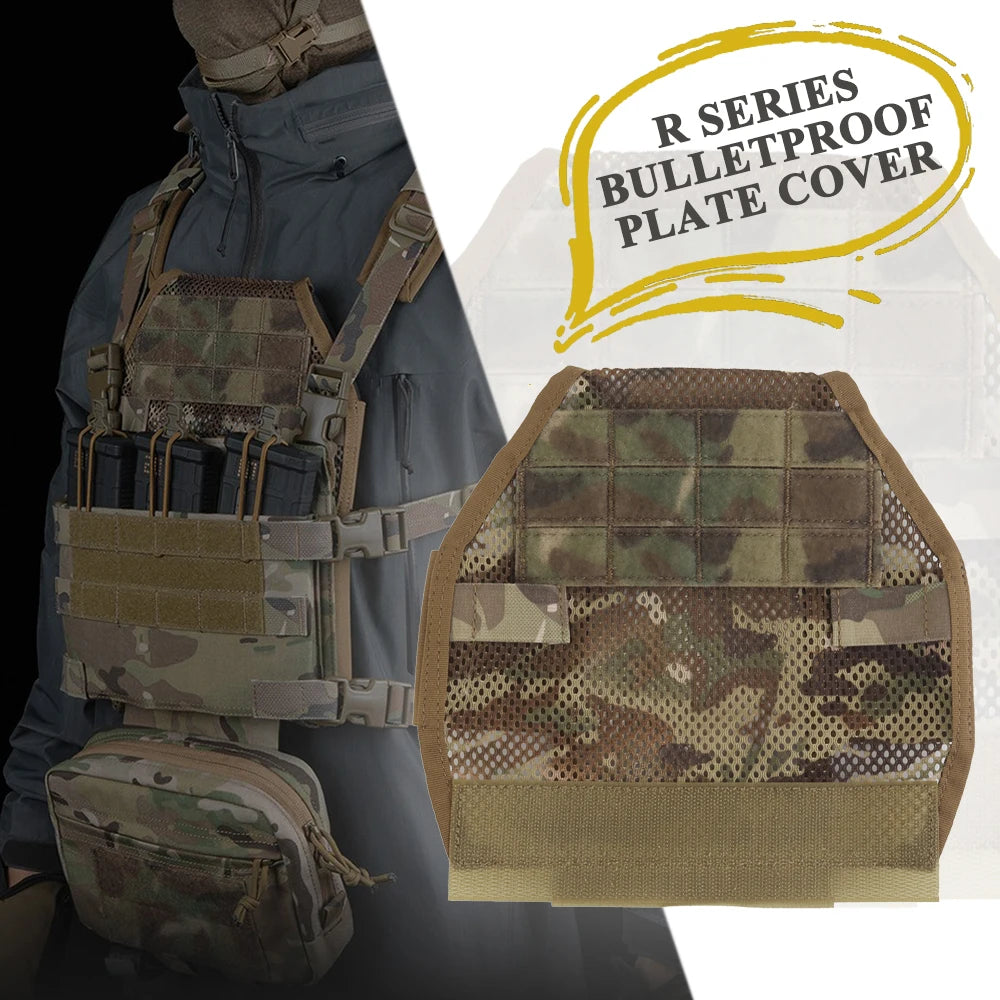 Tactical R Series Bulletproof Plate Cover MOLLE Airsoft Vest Protective Plate for Outdoor Training Hunting Shooting Accessories