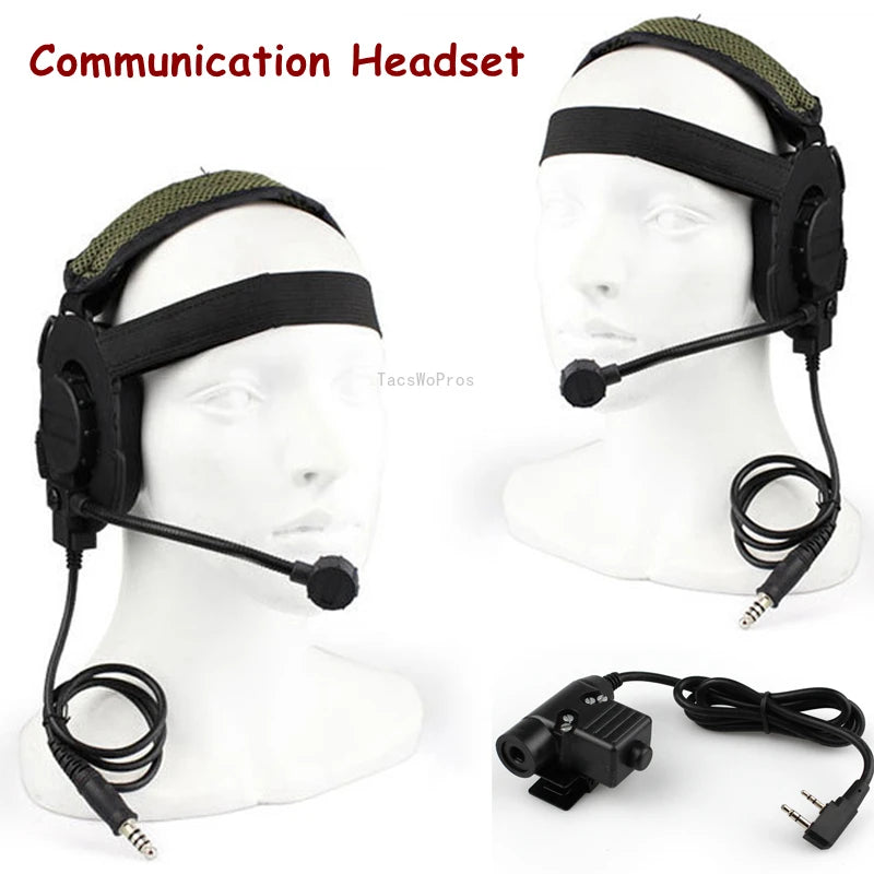 Tactical Shooting Communication Headset U94 PTT Headset Cable Plug Kenwood Baofeng Accessories Hunting Airsoft CS Headphone