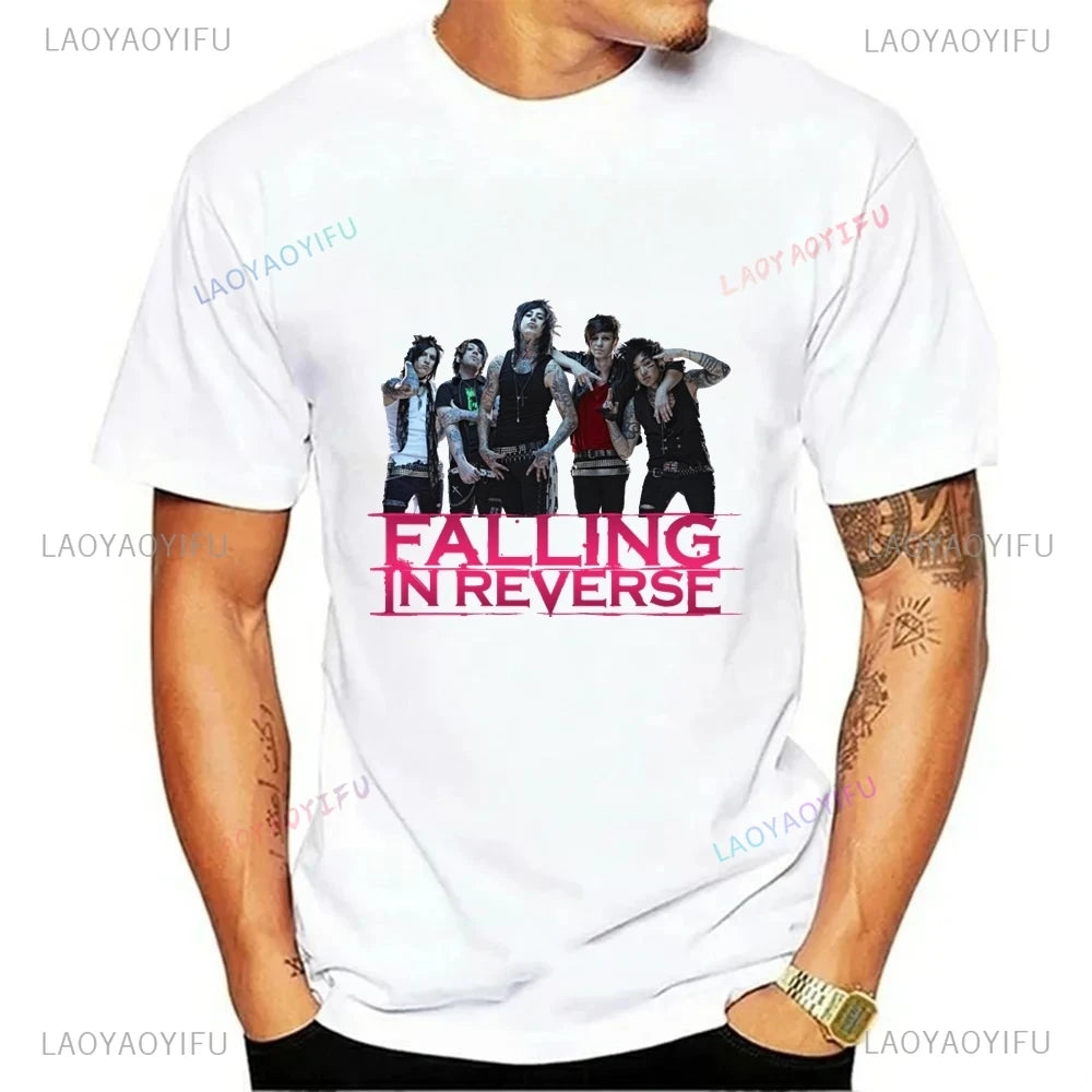 Falling in Reverse Is A Famous Post-hardcore Band Printed T-shirt From The United States,A Classic Punk Rock Style Cotton Tshirt
