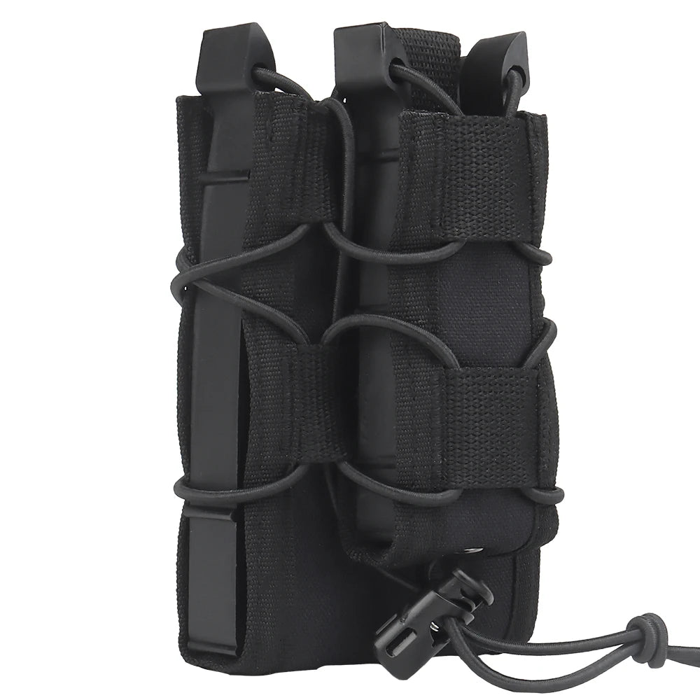 Tacctical Molle Double Magazine Pouch 9mm/7.62/5.56mm Pistol Rifle Mag Pouch M4 AR15 AK Glock 17 Universal Fast Attach Carrier