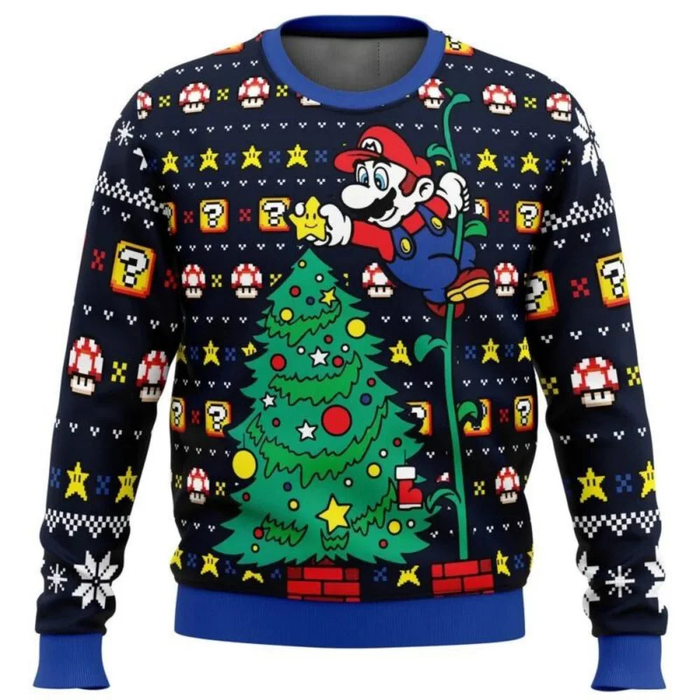 Christmas Sweater Gift Santa Claus Pullover For Men 3D Sweatshirt Top Selling Autumn and Winter Clothing Kart Ugly 2024 New Year