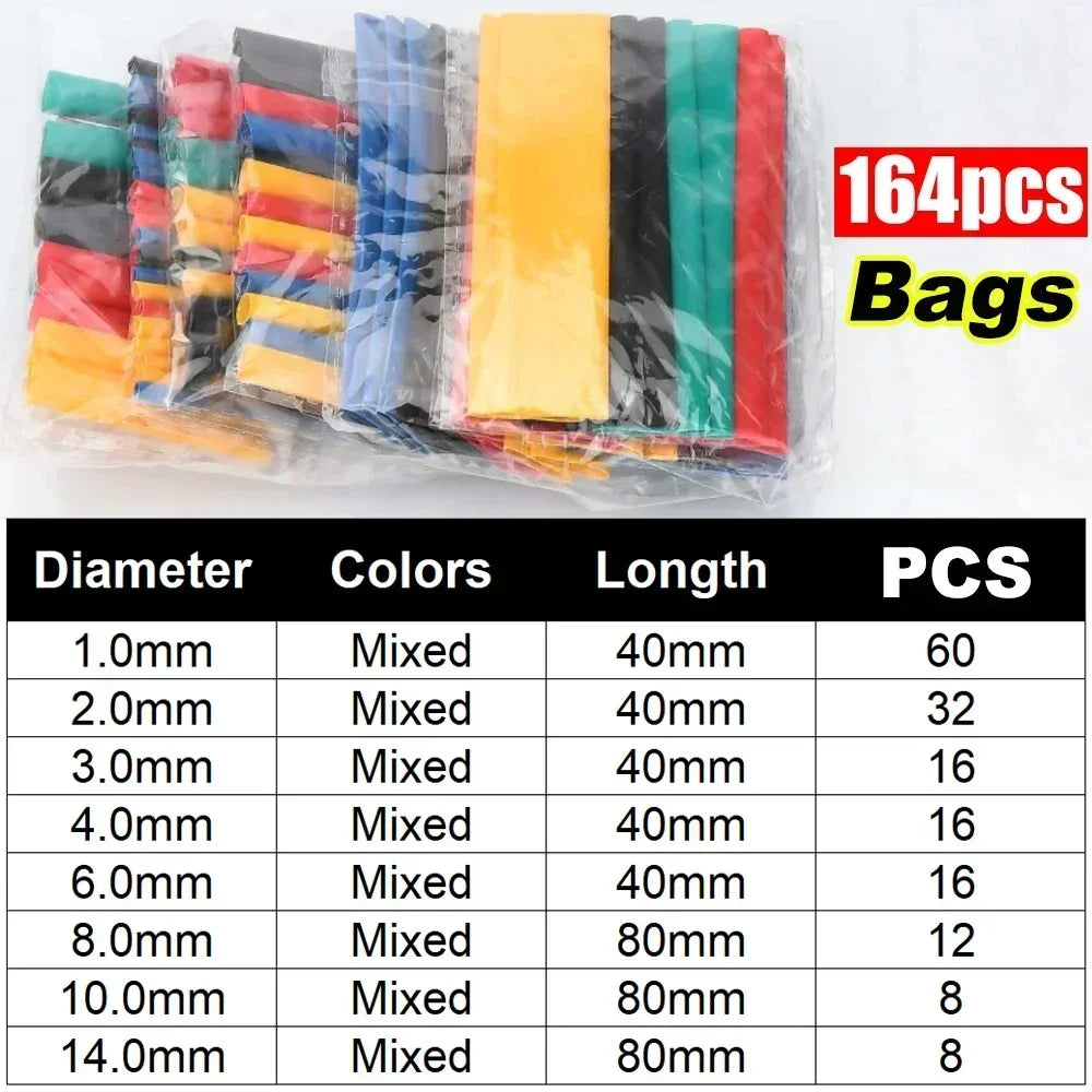 Heat Shrink Tube Kit Thermoresistant Tubing Heat Shrink Wire Wrapping Electrical Connection Cable Insulation Sleeved Protecter
