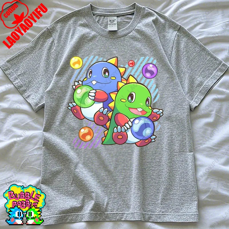Bubble Bobble Game Graphic T Shirts Gaming Meme Gamer Funny Retro Cult Movie Music Tops Cool Gift Men Woman Cotton Tees T-Shirt