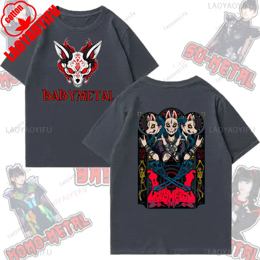 Babymetal Japanese Band T-shirt Men Hip-hop Rock Band Casual Short Sleeve Y2k T-shirt Tops Beautiful Unisex Clothing Y2K Top
