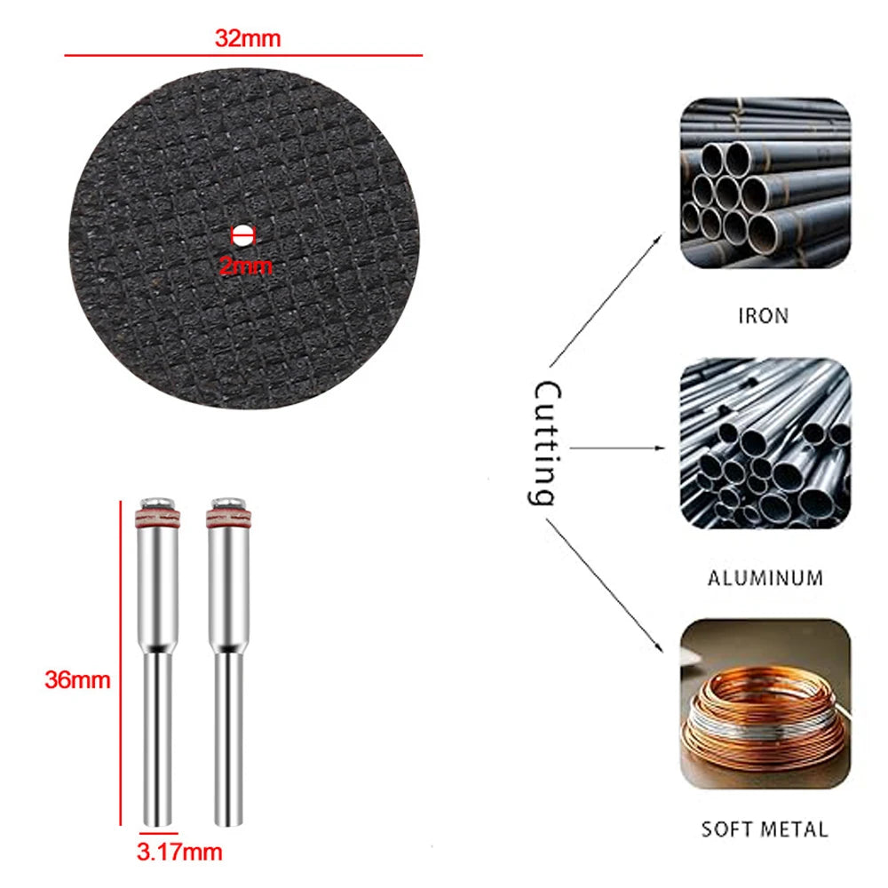 31pc Diamond Cutting Discs HSS Circular Saw Mini Drill Rotary Tool Multi-Size Blades for Cutting Metal, Wood, Stone, PVC