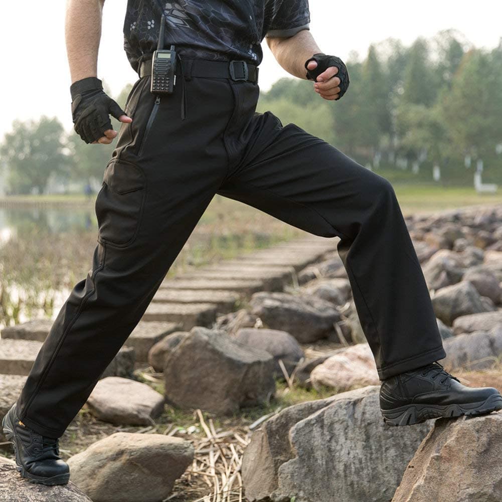 Winter Fleece Lined Softshell Tactical Pants for Ski Snowboard Outdoor-3