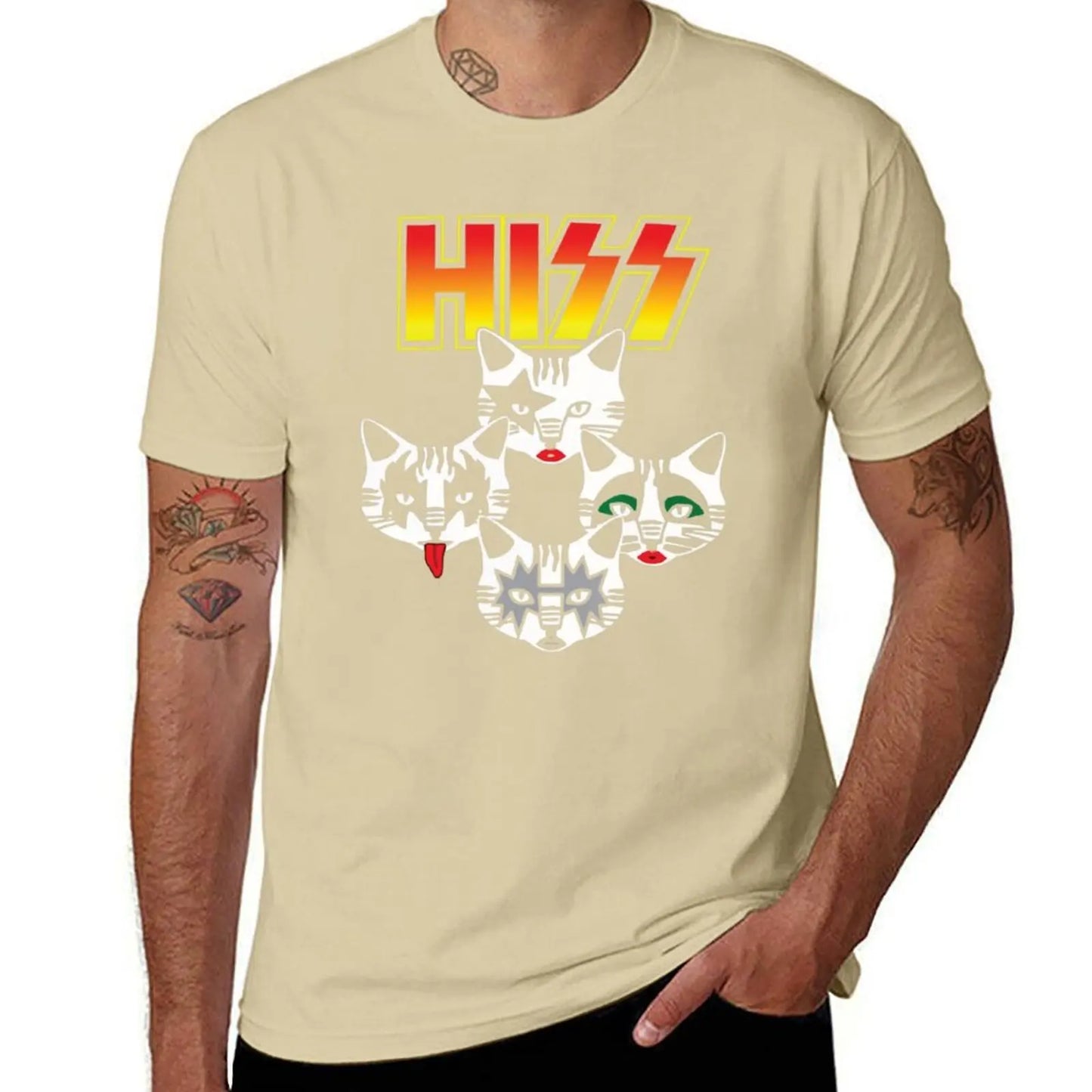 Hiss Cats Band Hiss Funny Cat Kittens Matching Gift Lover Band T-Shirt valentines clothes new edition mens funny t shirts