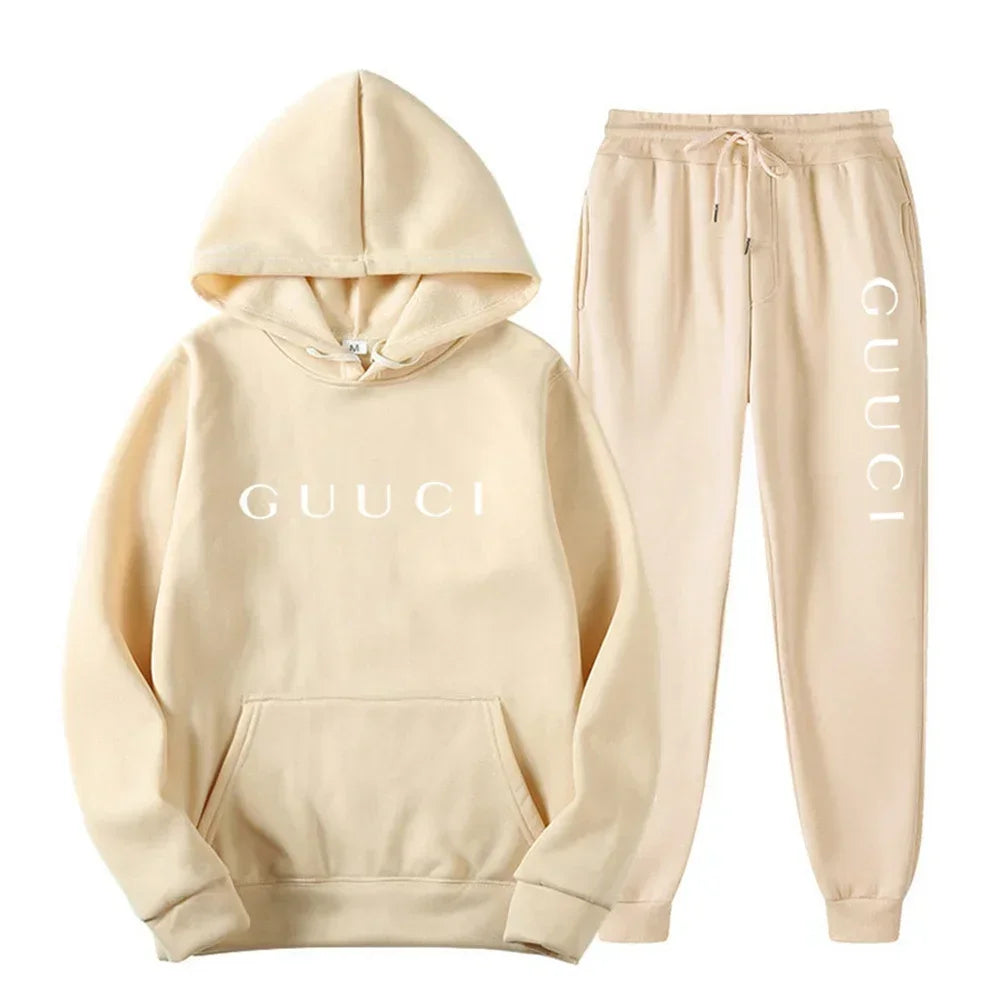 Fashion men's casual sports set Spring and Autumn 2025 new casual men's and women's hoodie + jogging pants two-piece set