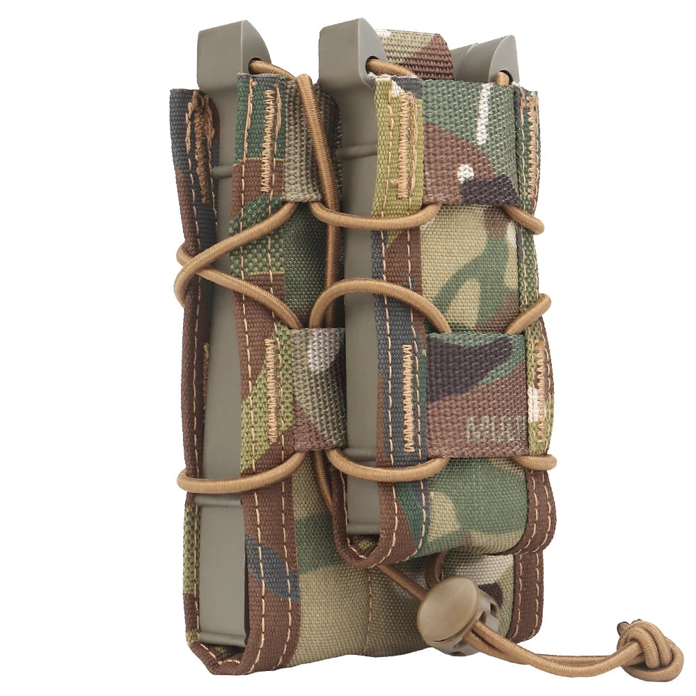 Tacctical Molle Double Magazine Pouch 9mm/7.62/5.56mm Pistol Rifle Mag Pouch M4 AR15 AK Glock 17 Universal Fast Attach Carrier
