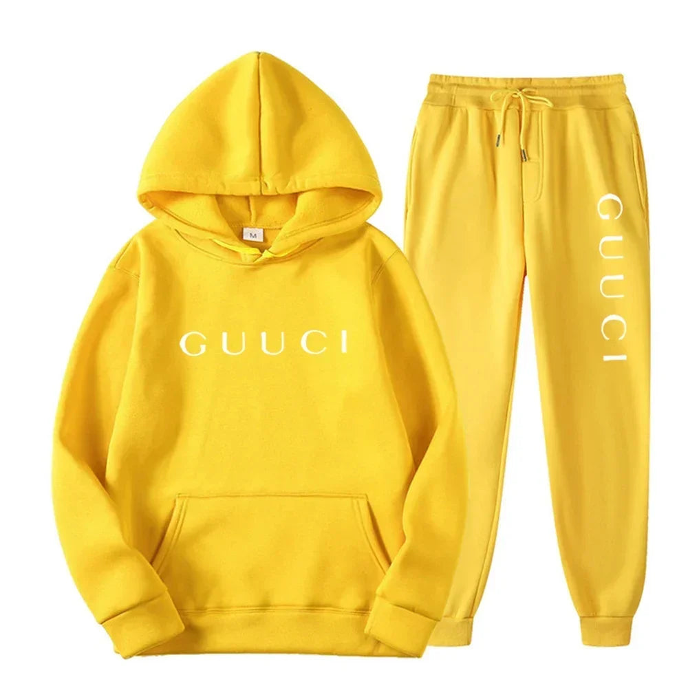 Fashion men's casual sports set Spring and Autumn 2025 new casual men's and women's hoodie + jogging pants two-piece set