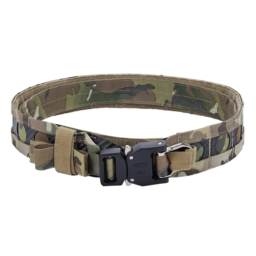 Tactical FC MOLLE Bison Belt D-Ring Buckle Hook Loop Lightweight Low Profile Training Waistband Airsoft Gear Hunting Accessories