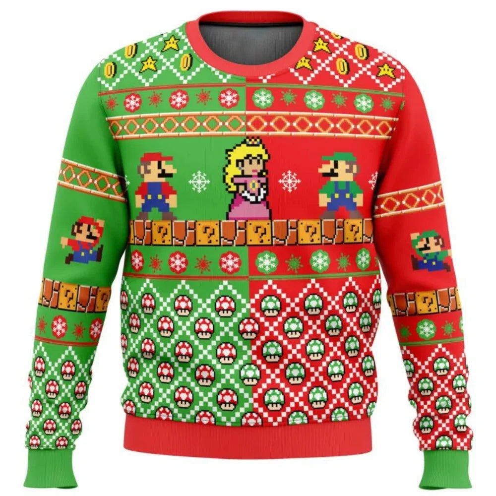 Christmas Sweater Gift Santa Claus Pullover For Men 3D Sweatshirt Top Selling Autumn and Winter Clothing Kart Ugly 2024 New Year