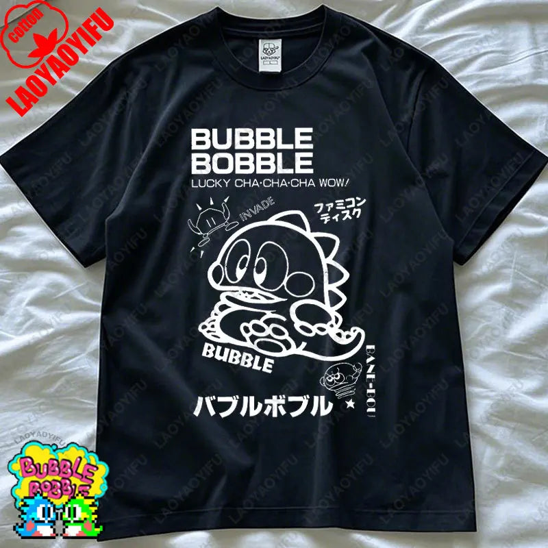 Bubble Bobble Game Graphic T Shirts Gaming Meme Gamer Funny Retro Cult Movie Music Tops Cool Gift Men Woman Cotton Tees T-Shirt