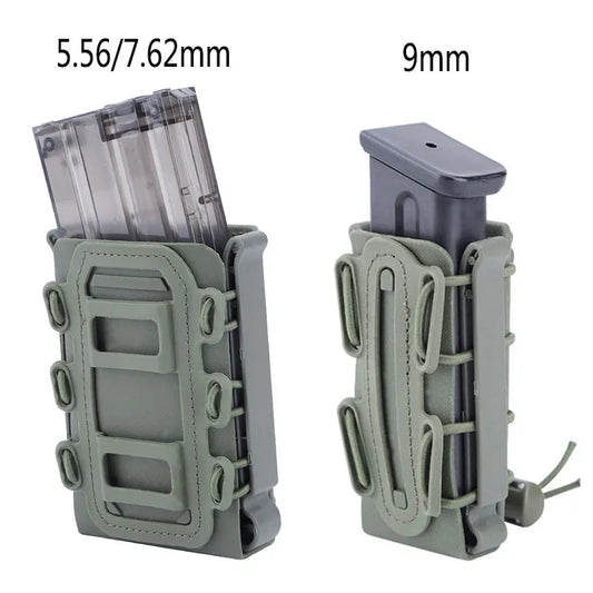 Hunting 5.56 7.62 9mm Magazine Pouch Molle Scorpion Fast Mag Quick Release AR15 Mag Holster Case Box with Molle Waist Belt Clip