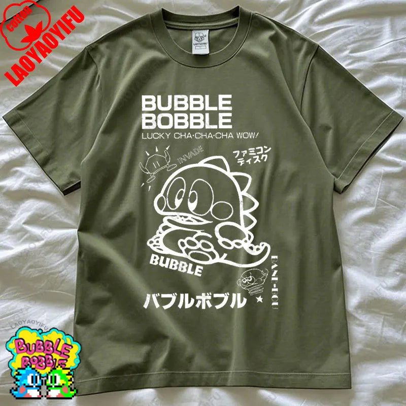 Bubble Bobble Game Graphic T Shirts Gaming Meme Gamer Funny Retro Cult Movie Music Tops Cool Gift Men Woman Cotton Tees T-Shirt