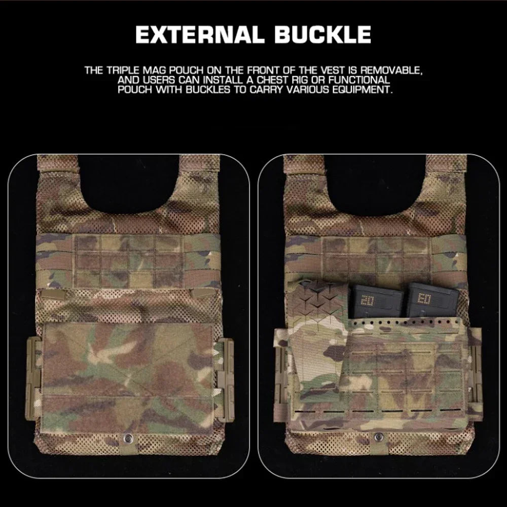 Tactical OTB LV119 Vest Quick Release Cummerbund with Triple 5.56 Mag Pouch Airsoft Hunting Vest Rear Overt Plate Bag