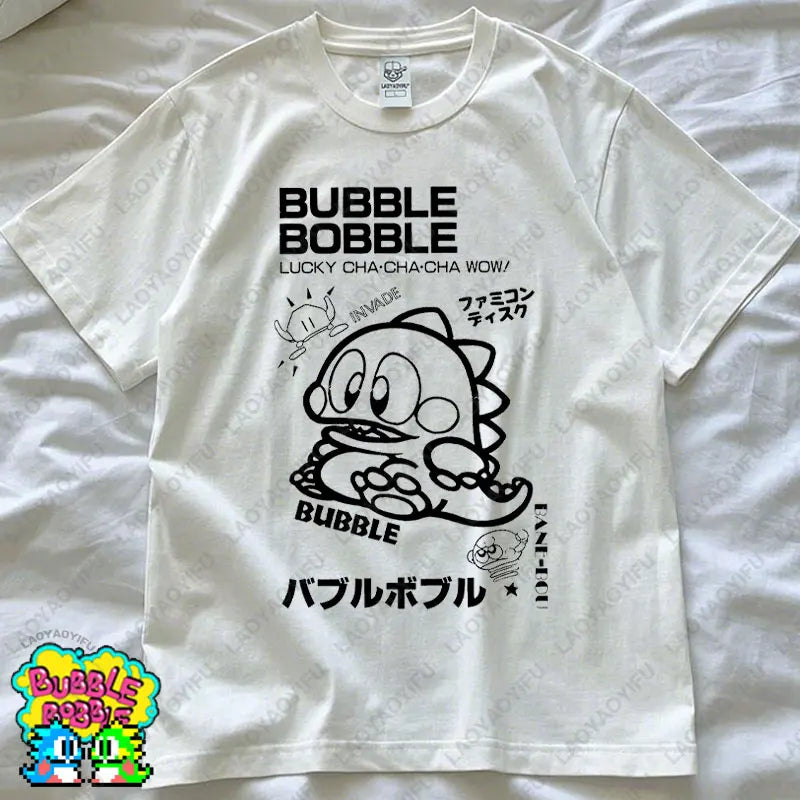 Bubble Bobble Game Graphic T Shirts Gaming Meme Gamer Funny Retro Cult Movie Music Tops Cool Gift Men Woman Cotton Tees T-Shirt