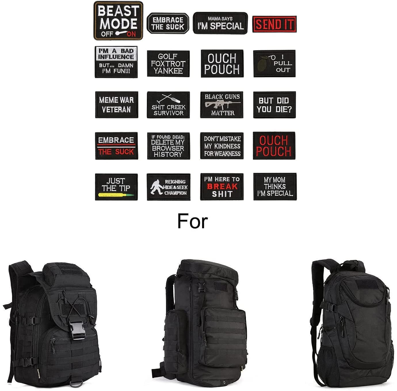 WZT 20 fun Tactical Army Morale patch full embroidery patch set-3