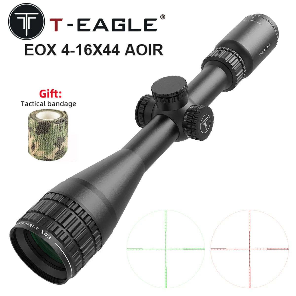 4-16x44 AOIR Tactical Scope Red/Green Crosshair Reticle Optics Rifle Scope Sniper Hunting Shooting Airsoft Accessory