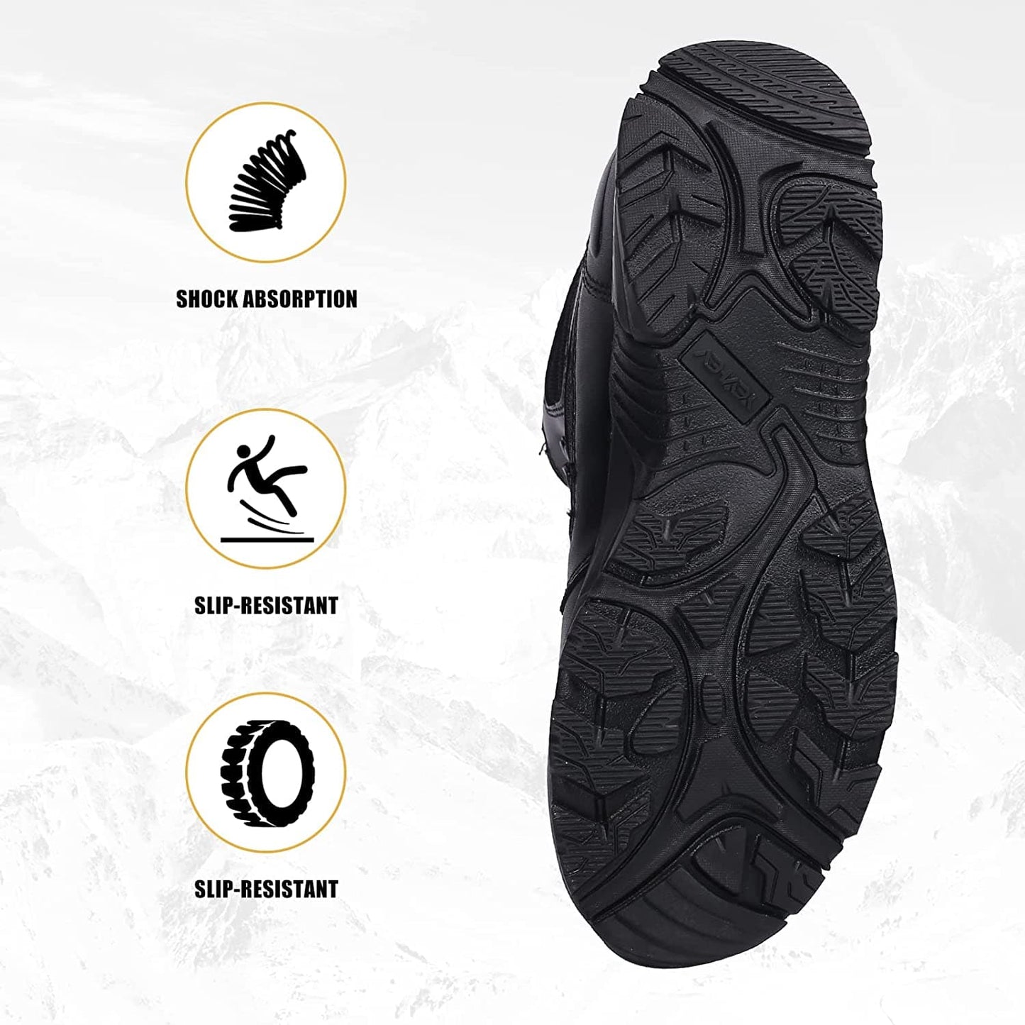 Lightweight Water Repellent Leather Combat Boots for Men-4