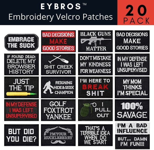 Tactical Morale Patch 20 Bundle-Set for Backpacks Hat Etc.-1